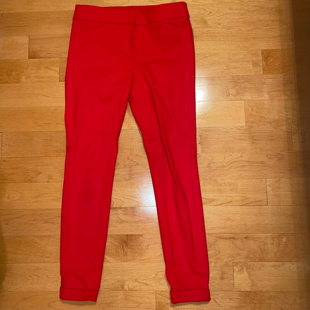 Bright Red LOFT Marissa Skinny Pants